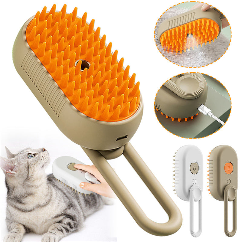 3-in-1 Electric Pet Steam Brush